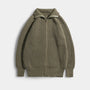 Noir | Men's Full-Zip Knit Jumper - Turtleneck-Noir-Noir