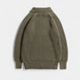 Noir | Men's Full-Zip Knit Jumper - Turtleneck-Noir-Noir