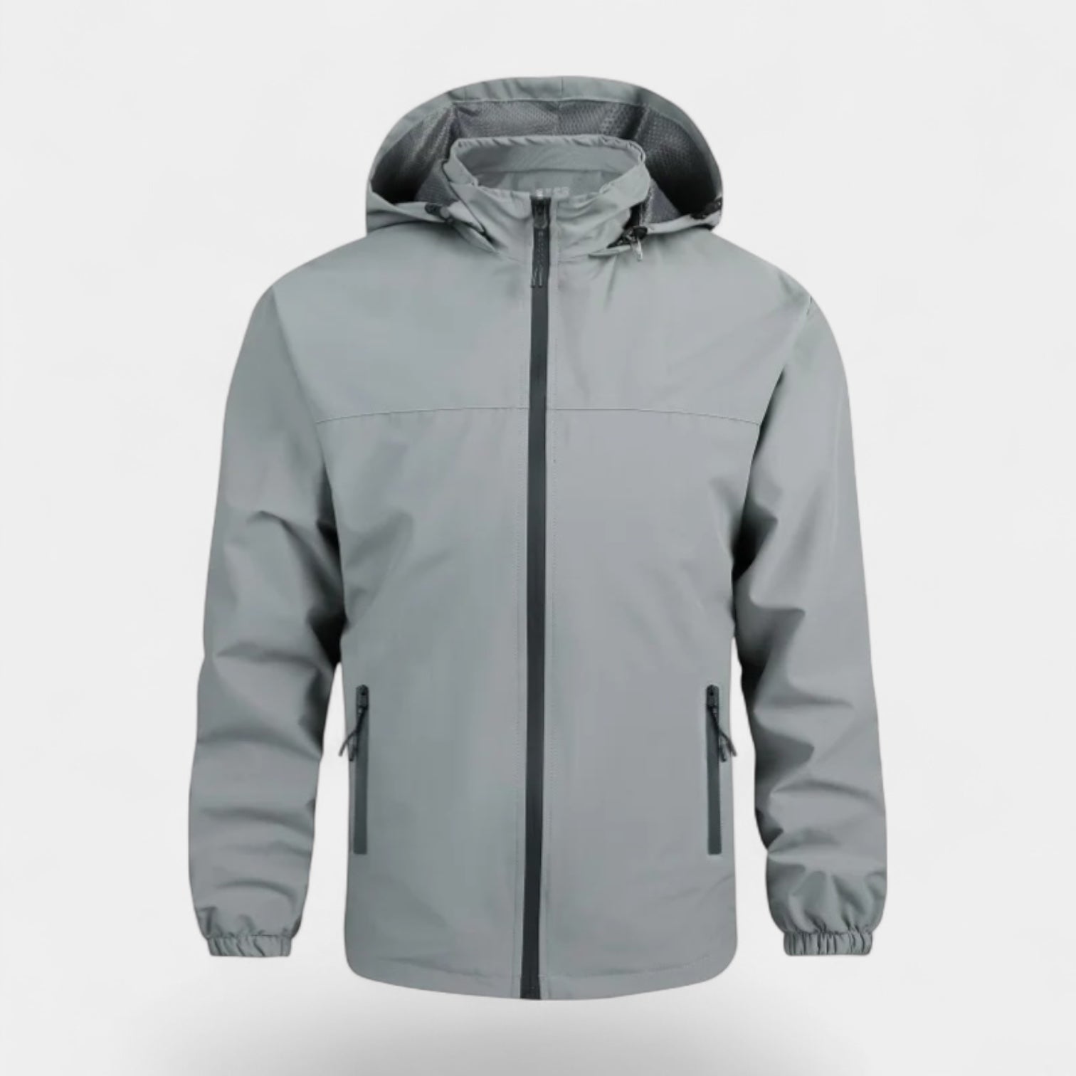Men’s Jacket with Adjustable Hood and Zip Pockets