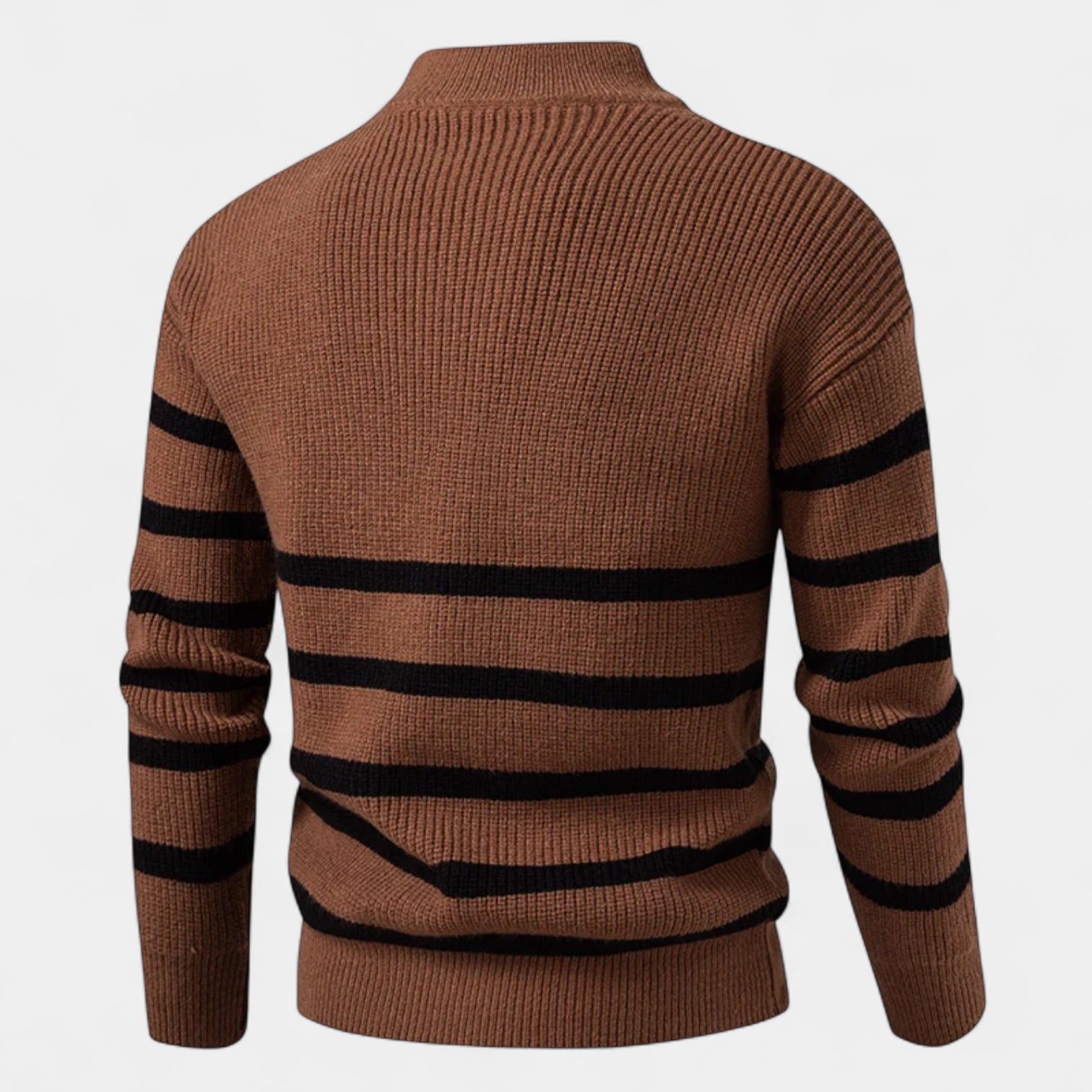 Men’s Quarter Zip Striped Sweater