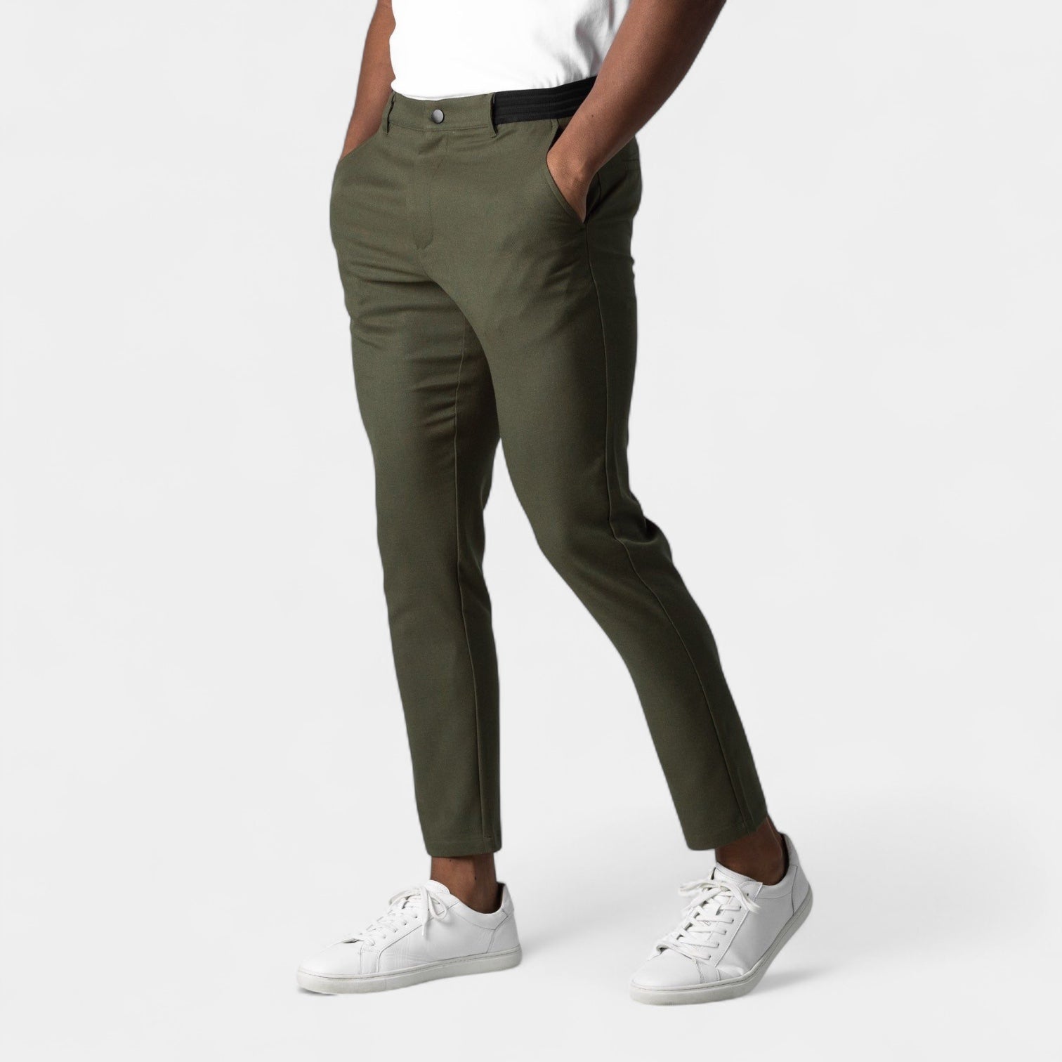 Noir | Men’s Stretch Smart Trousers-Noir-Deep Green-S-Noir