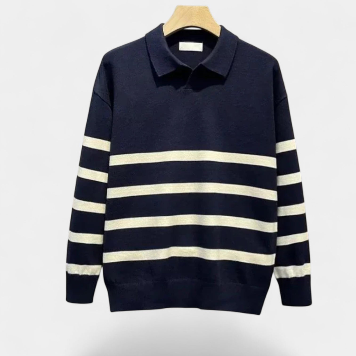 Men’s Striped Knitted Polo Shirt