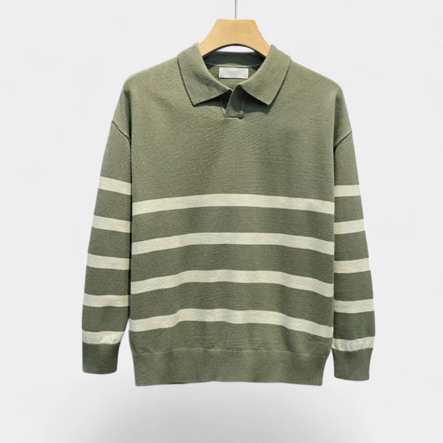 Men’s Striped Knitted Polo Shirt