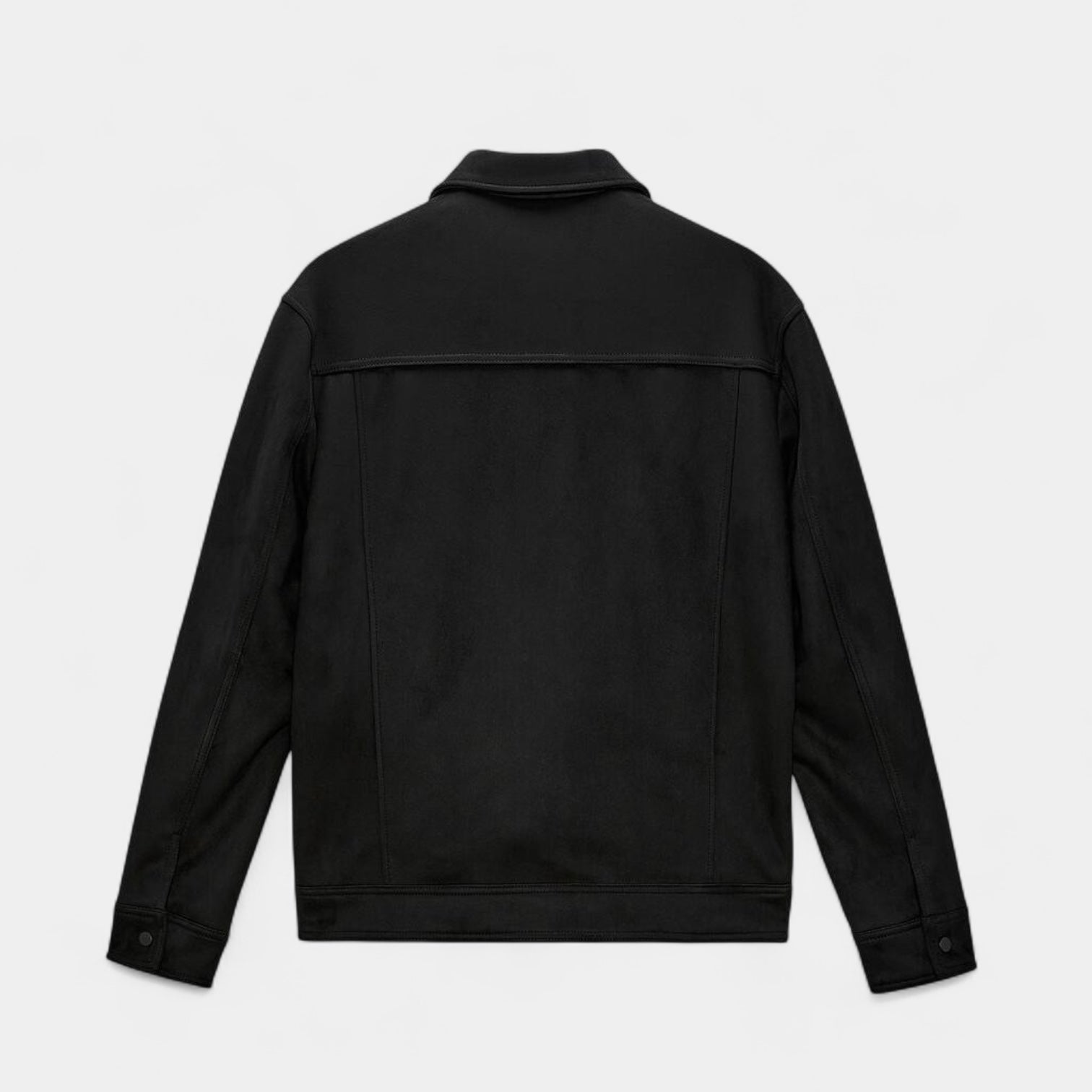 Noir | Men’s Suede Trucker Jacket-Noir-Noir