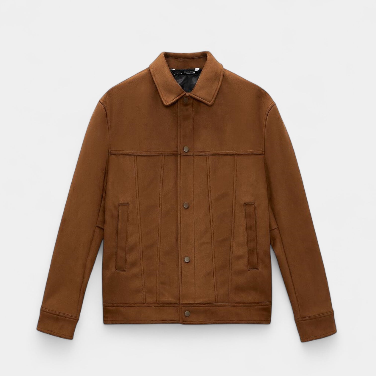 Noir | Men’s Suede Trucker Jacket-Noir-Noir