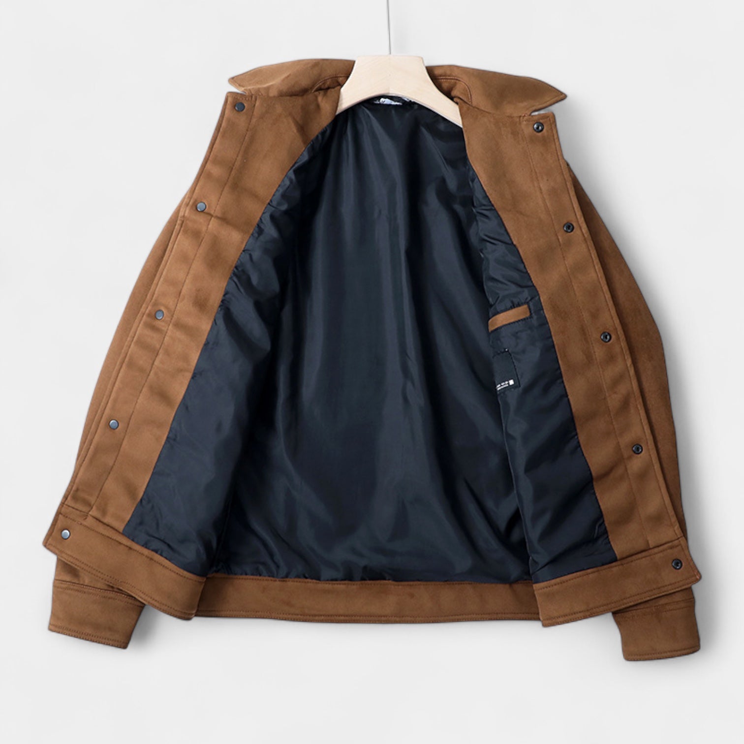 Noir | Men’s Suede Trucker Jacket-Noir-Noir