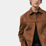 Noir | Men’s Suede Trucker Jacket-Noir-Noir