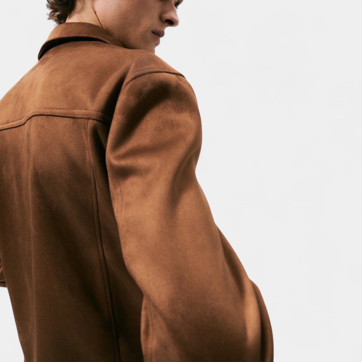 Noir | Men’s Suede Trucker Jacket-Noir-Noir