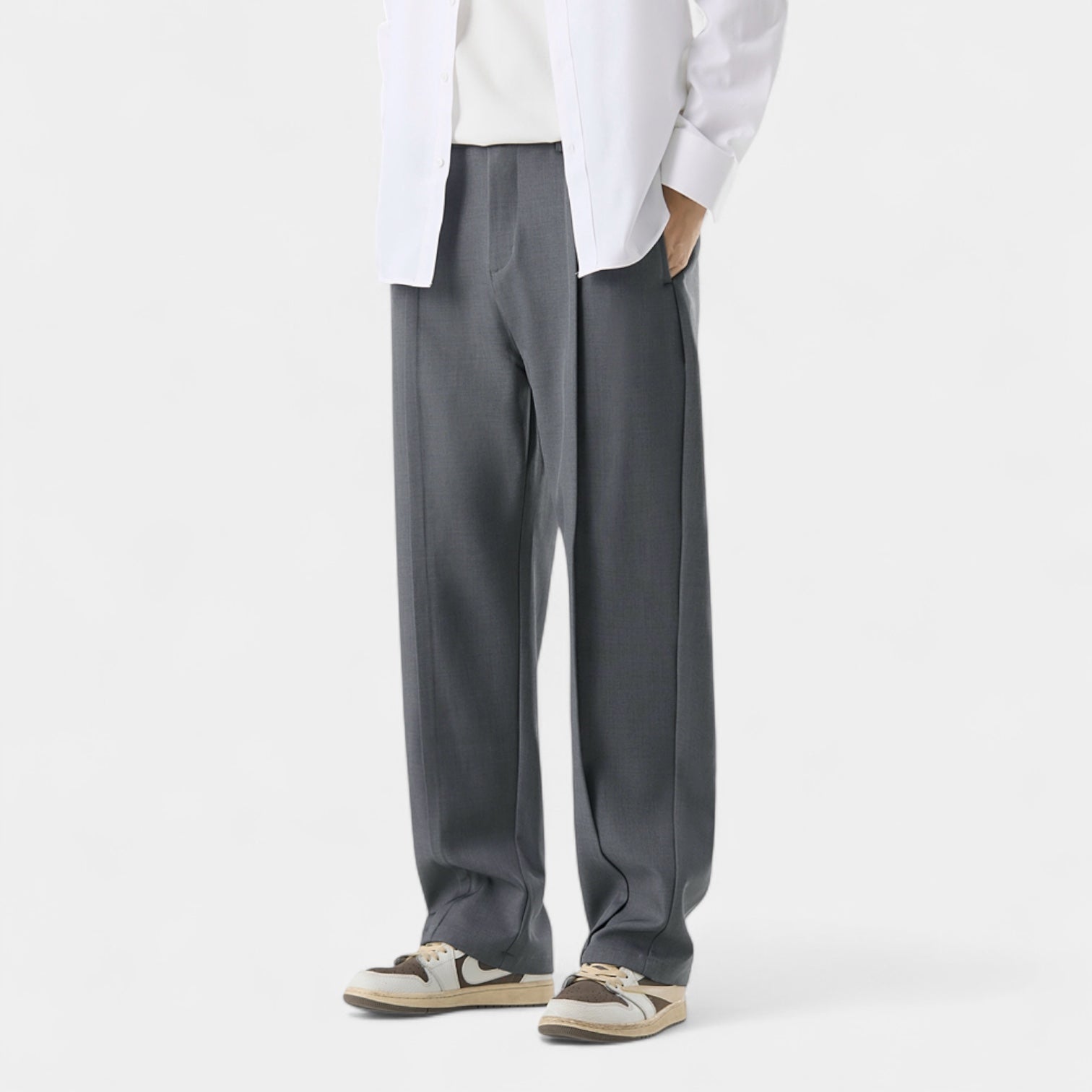 Noir | Men's Casual Loose-Fit Trousers-Noir-Grey-S-Noir