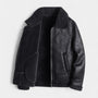 Noir | Men’s Leather Aviator Jacket-Noir-Noir