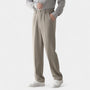 Noir | Men's Semi-Wide Suit Pants - Straight-Noir-Noir