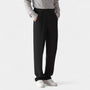 Noir | Men's Semi-Wide Suit Pants - Straight-Noir-Noir
