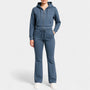 Noir | Women's Zip-Up Hoodie with Flared Joggers Set-Noir-Washed Blue-S-Noir