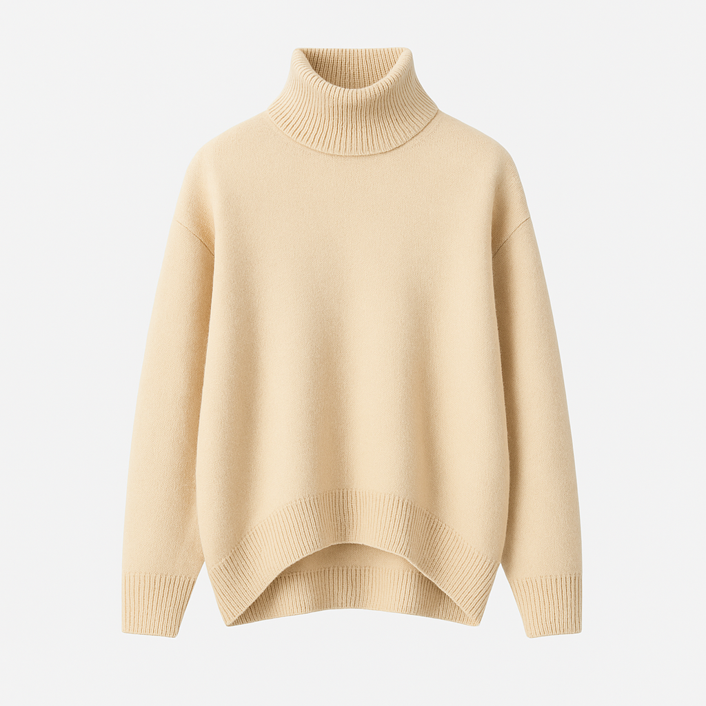 Noir | Women's Cashmere Turtleneck Jumper-Sweaters & Hoodies-Noir-Beige-XS-Noir