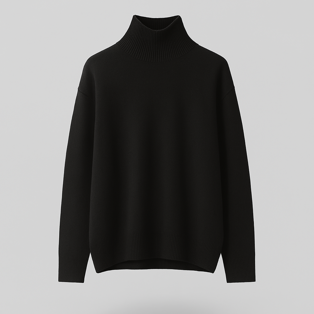 Noir | Women's Cashmere Turtleneck Jumper-Sweaters & Hoodies-Noir-Black-XS-Noir