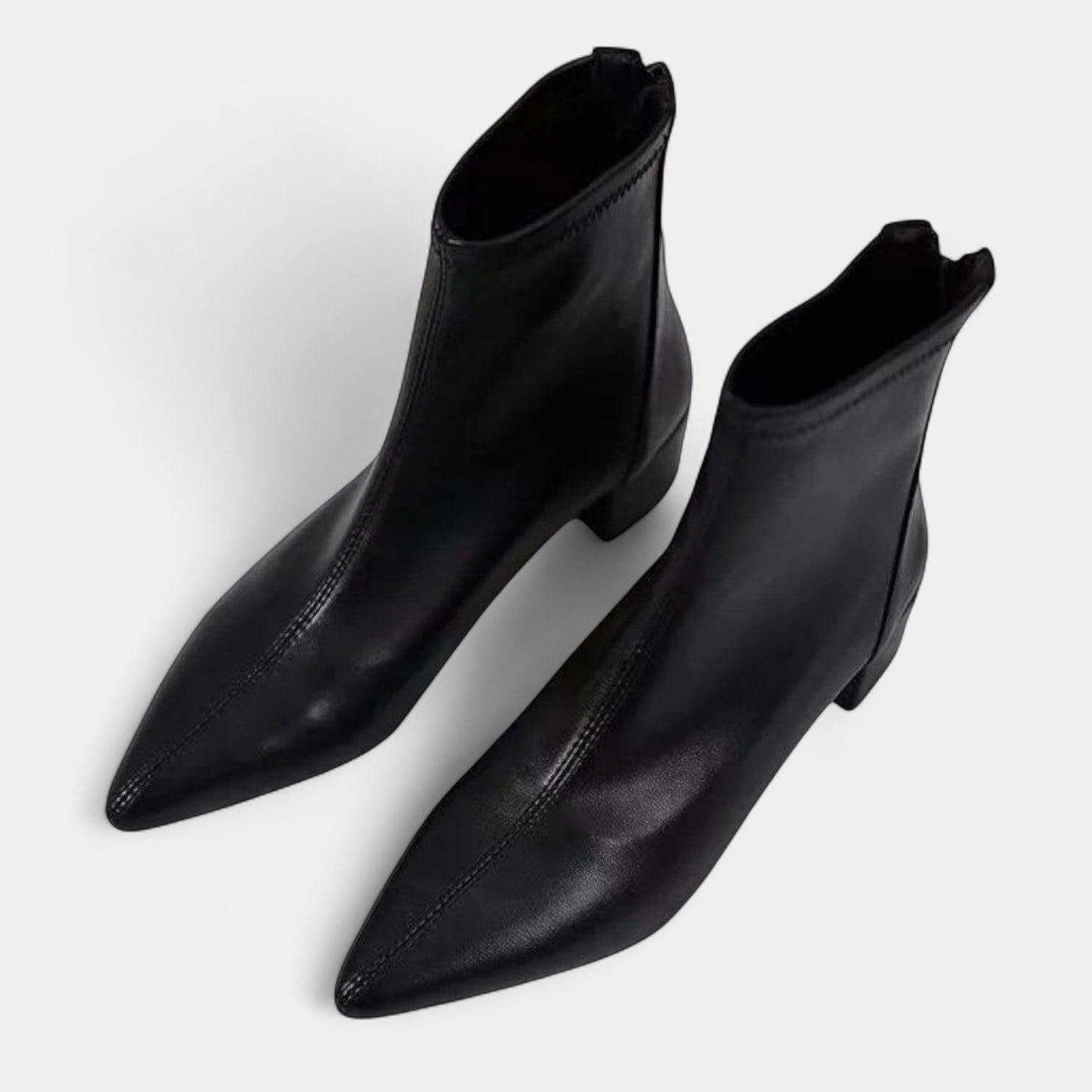 Noir | Women's Zip Back Ankle Boots-Boots-Noir-Noir