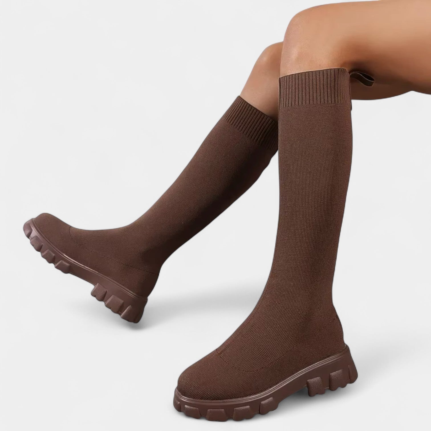 Noir | Stretch Knee High Boots