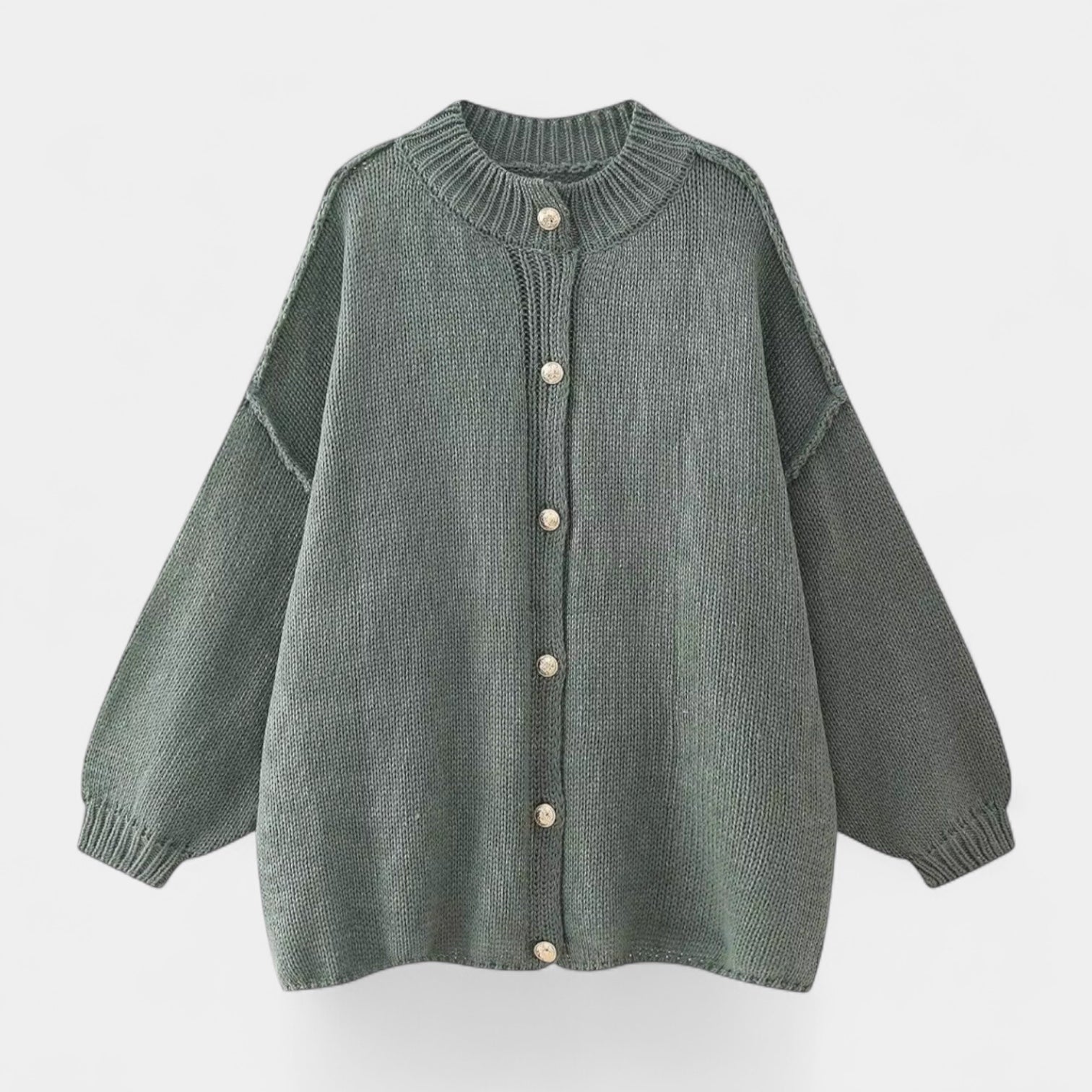 Noir | Women’s Oversized Knitted Cardigan-Cardigans-Noir-Noir