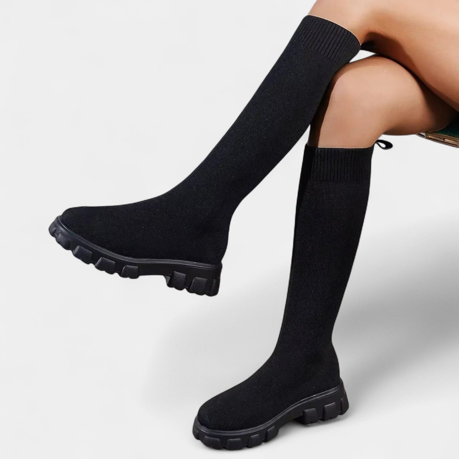 Noir | Stretch Knee High Boots