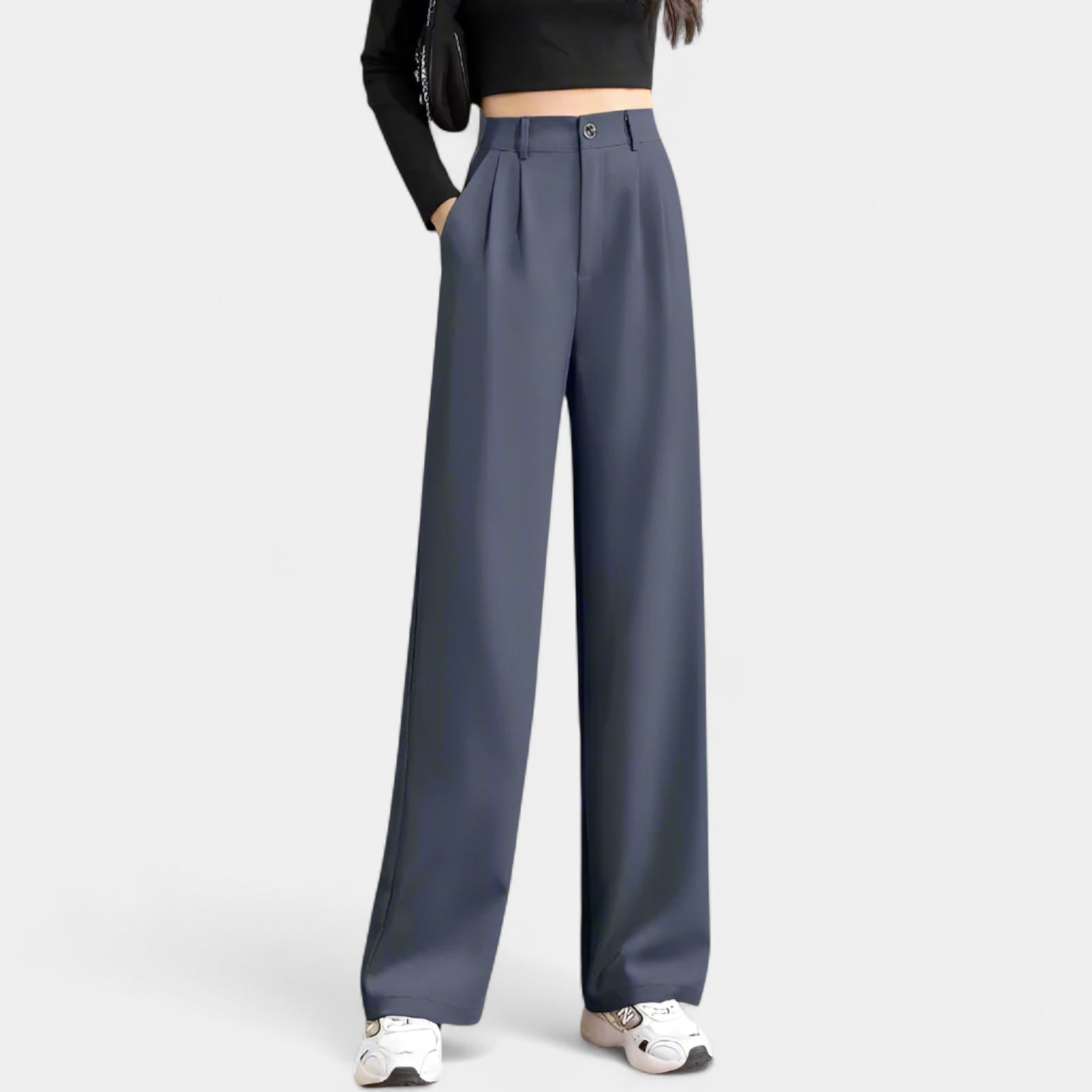 Noir | Women’s High-Waisted Wide-Leg Trousers-Pants & Trousers-Noir-Blue-XS-Noir