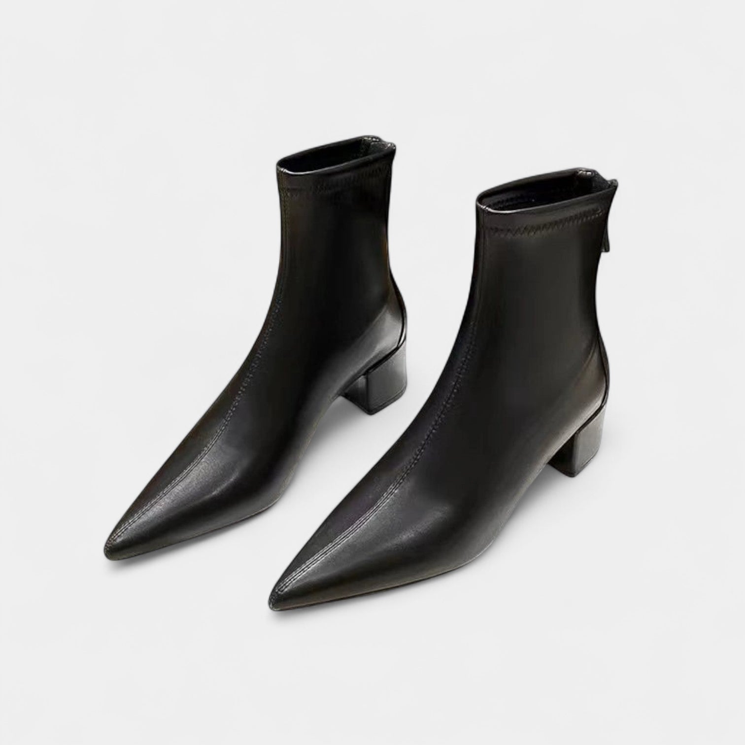 Noir | Women's Zip Back Ankle Boots-Boots-Noir-Black-35-Noir