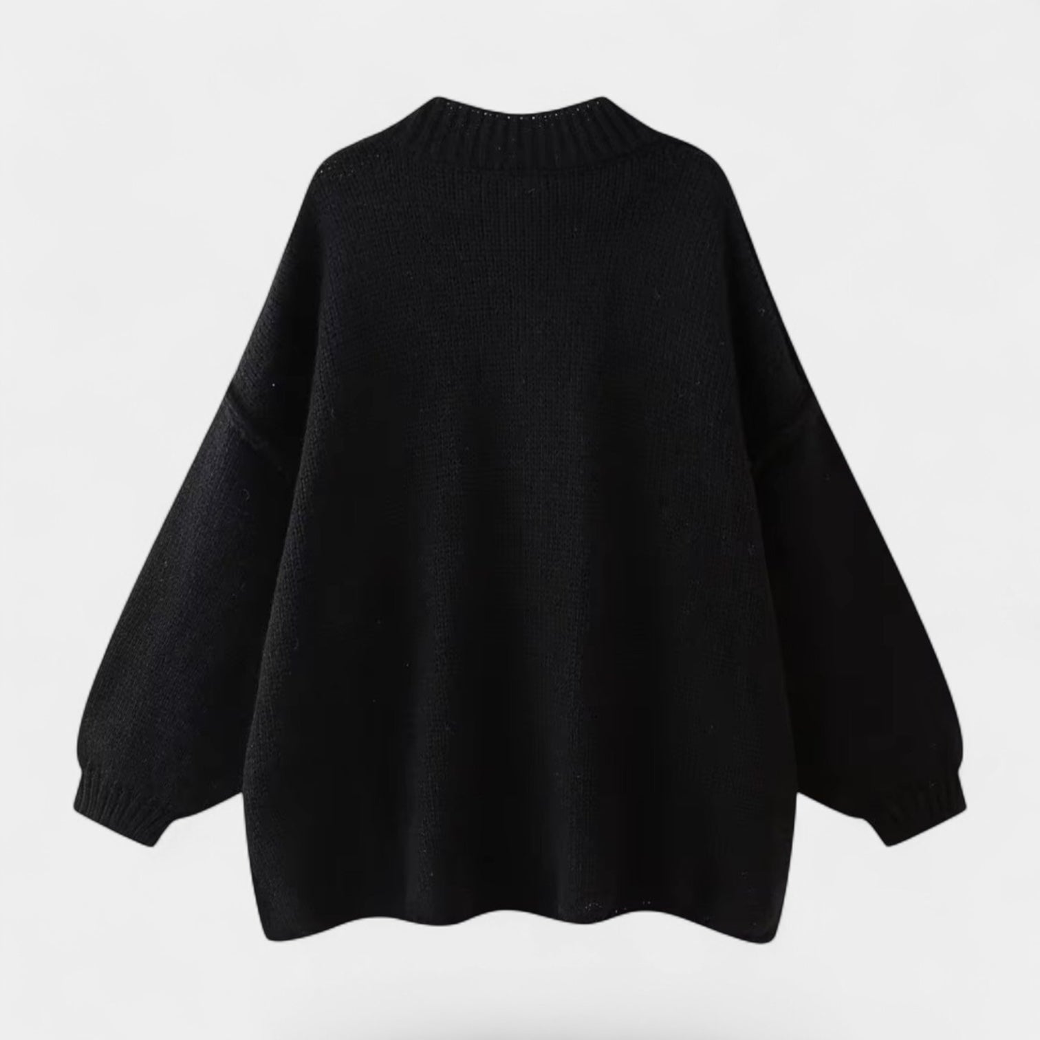 Noir | Women’s Oversized Knitted Cardigan-Cardigans-Noir-Noir