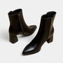 Noir | Women's Vegan Leather Ankle Boots - Block Heel-Boots-Noir-Noir