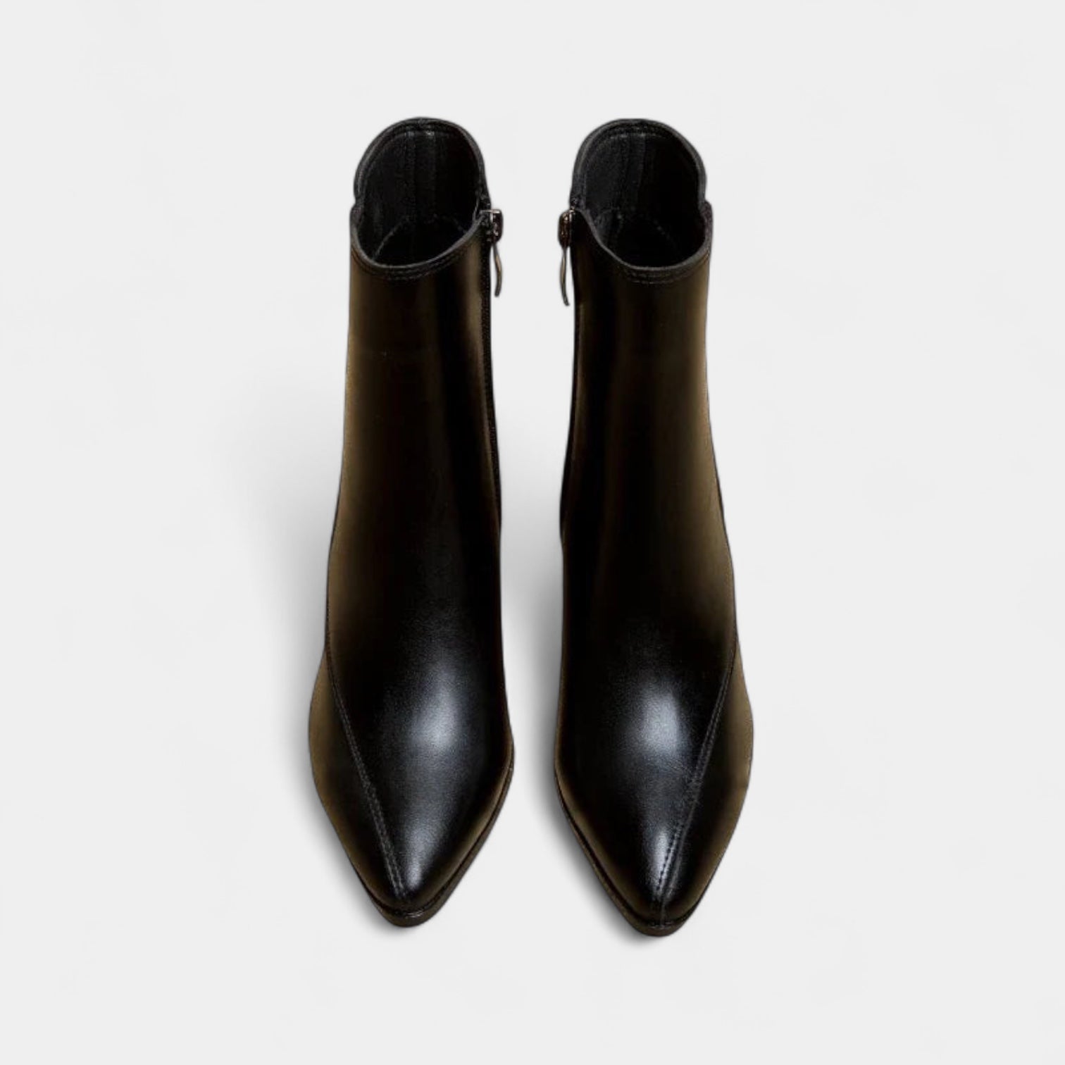 Noir | Women's Vegan Leather Ankle Boots - Block Heel-Boots-Noir-Noir