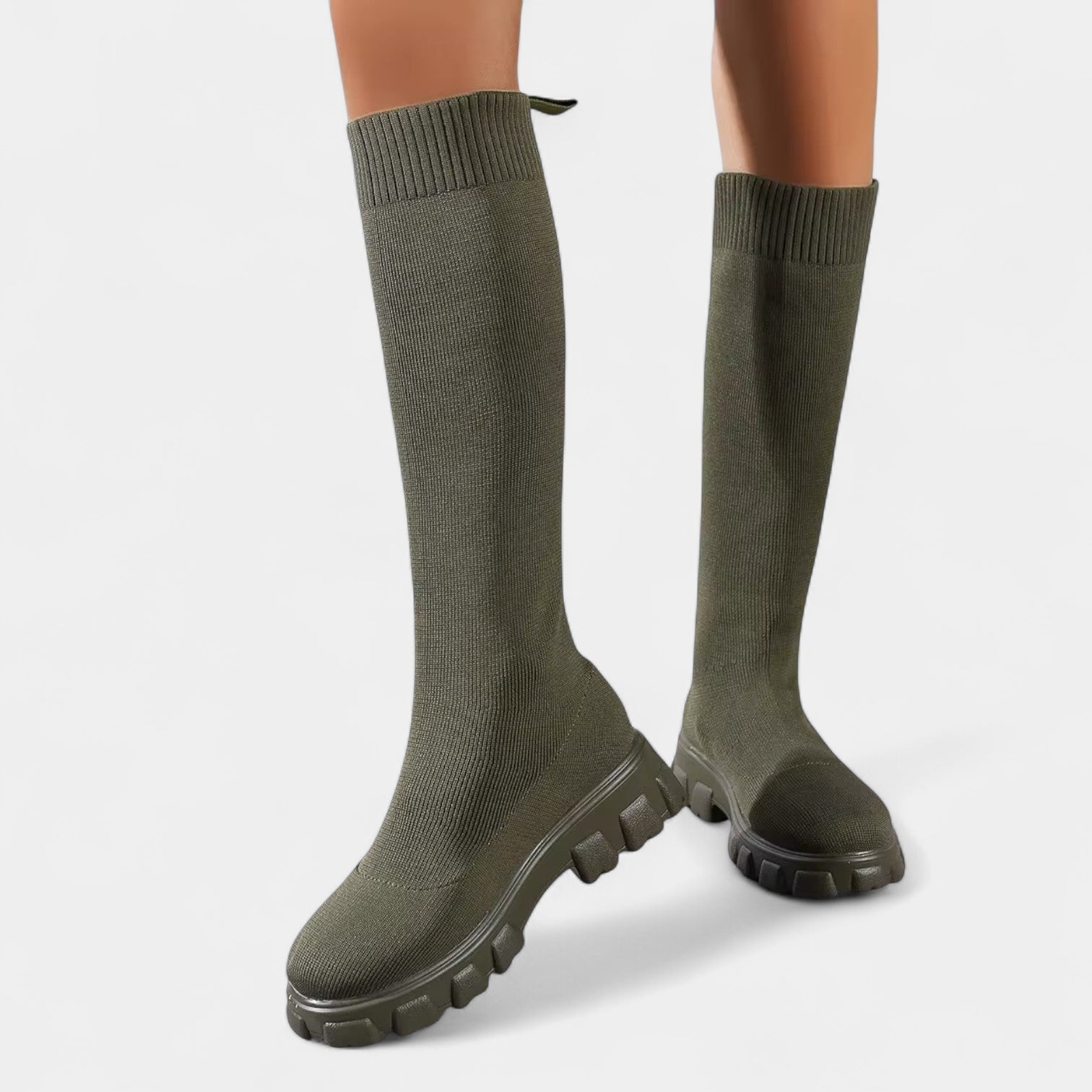 Noir | Stretch Knee High Boots