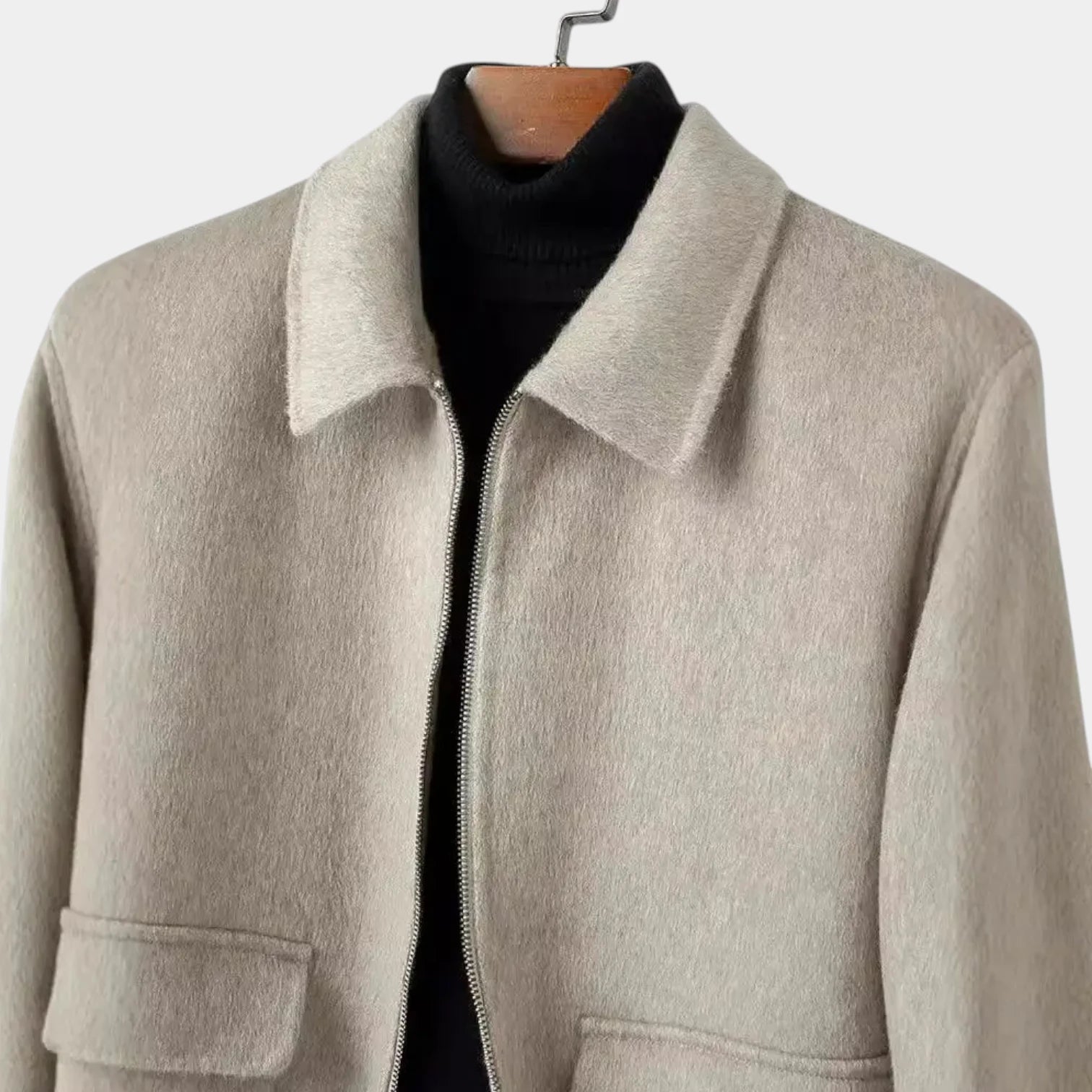 Noir | Men's Pure Cashmere Zip Jacket-Noir-Noir