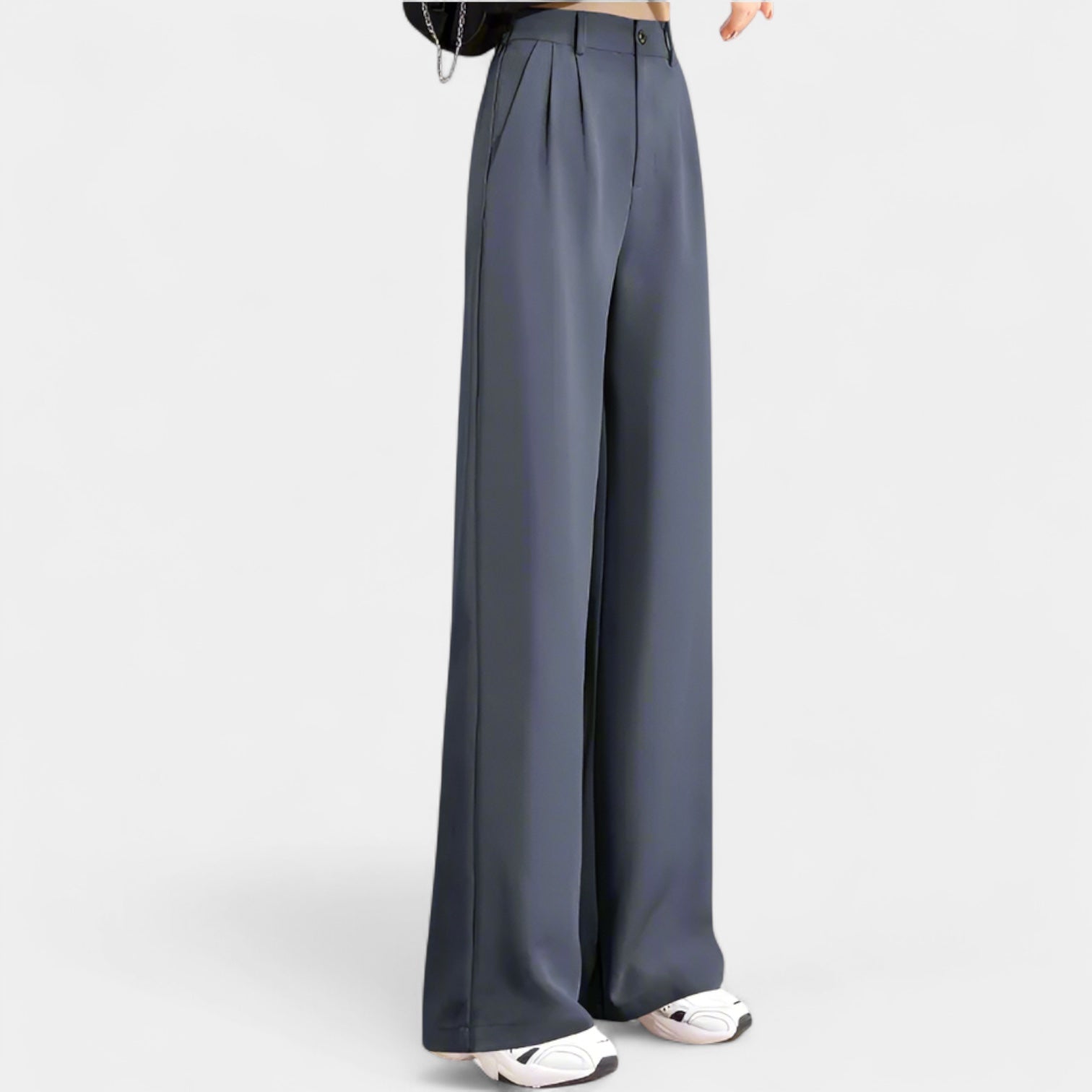 Noir | Women’s High-Waisted Wide-Leg Trousers-Pants & Trousers-Noir-Noir