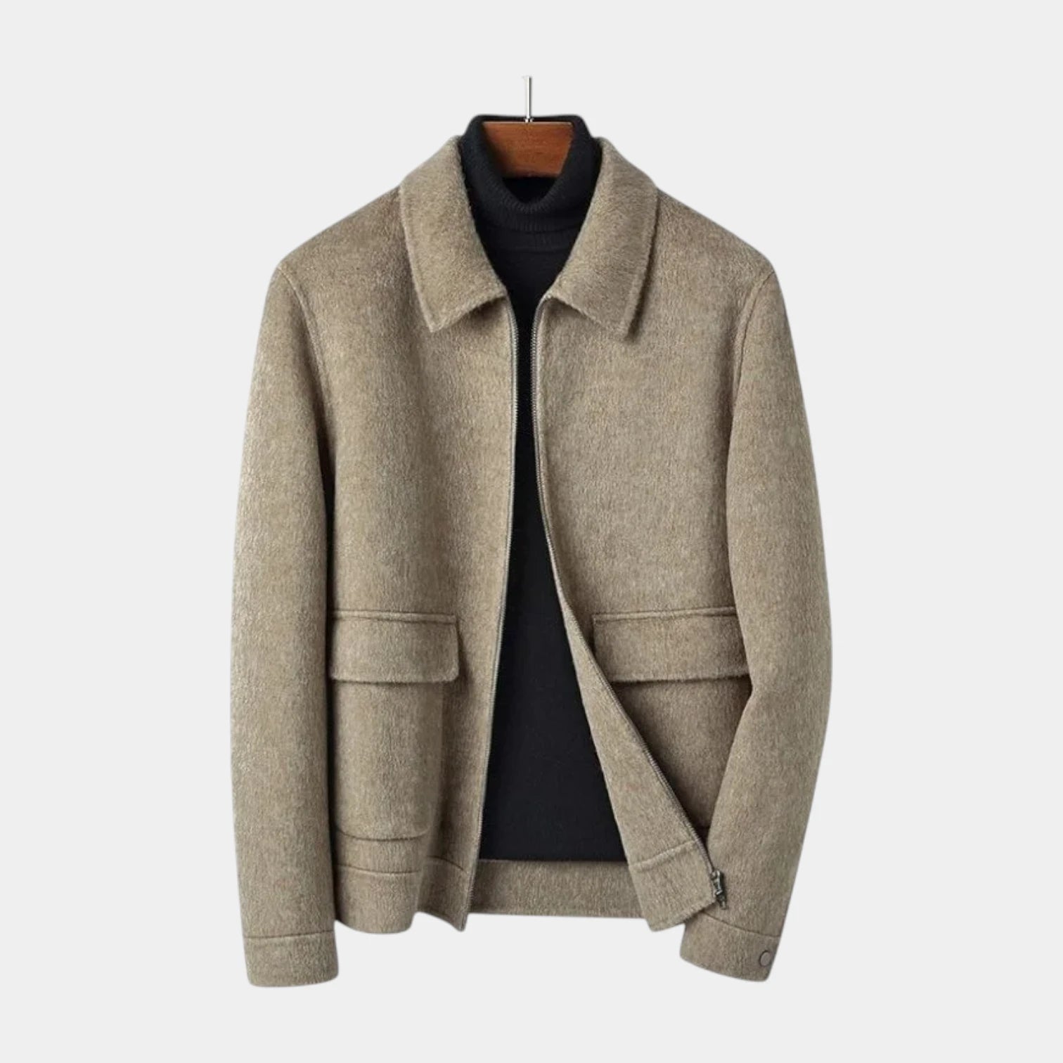 Noir | Men's Pure Cashmere Zip Jacket-Noir-Noir