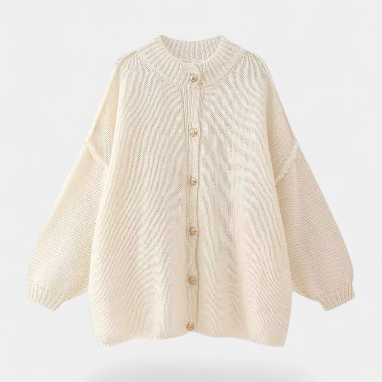 Noir | Women’s Oversized Knitted Cardigan-Cardigans-Noir-Noir