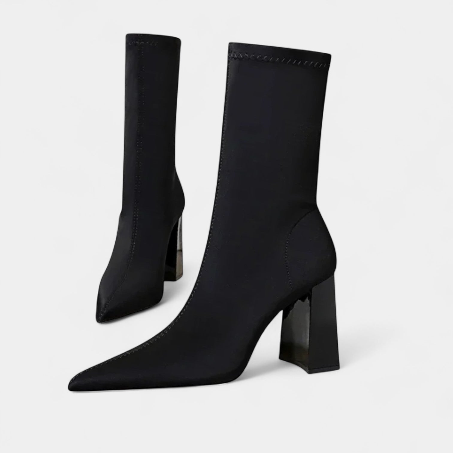 Noir | Black Stretch Ankle Boots