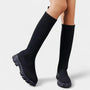 Noir | Stretch Knee High Boots-Boots-Noir-Black-36-Noir