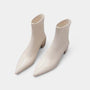 Noir | Women's Zip Back Ankle Boots-Boots-Noir-White-35-Noir