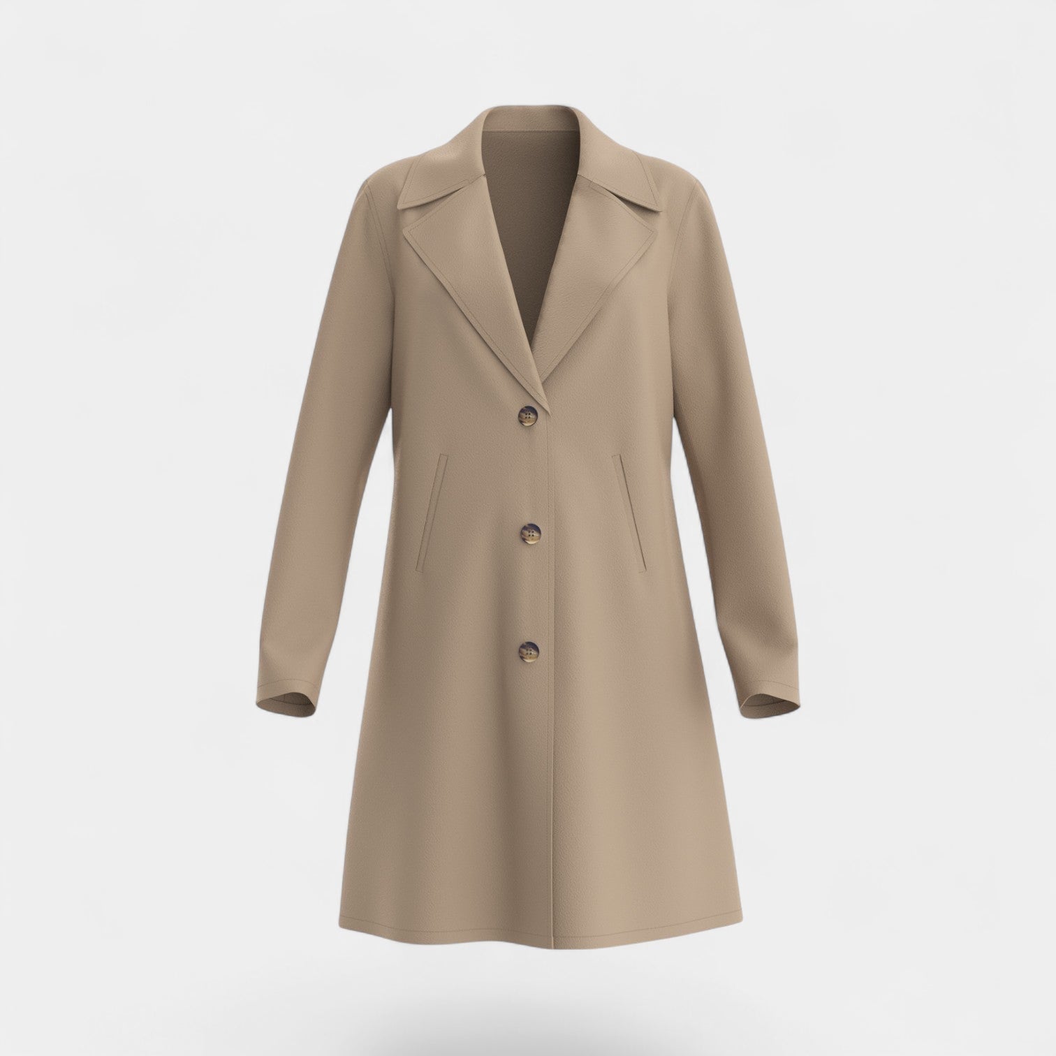 Noir | Women’s Single-Breasted Trench Coat-Jackets-Noir-Noir