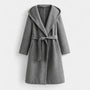 Noir | Women’s Hooded Long Coat - Belted-Jackets-Noir-Noir