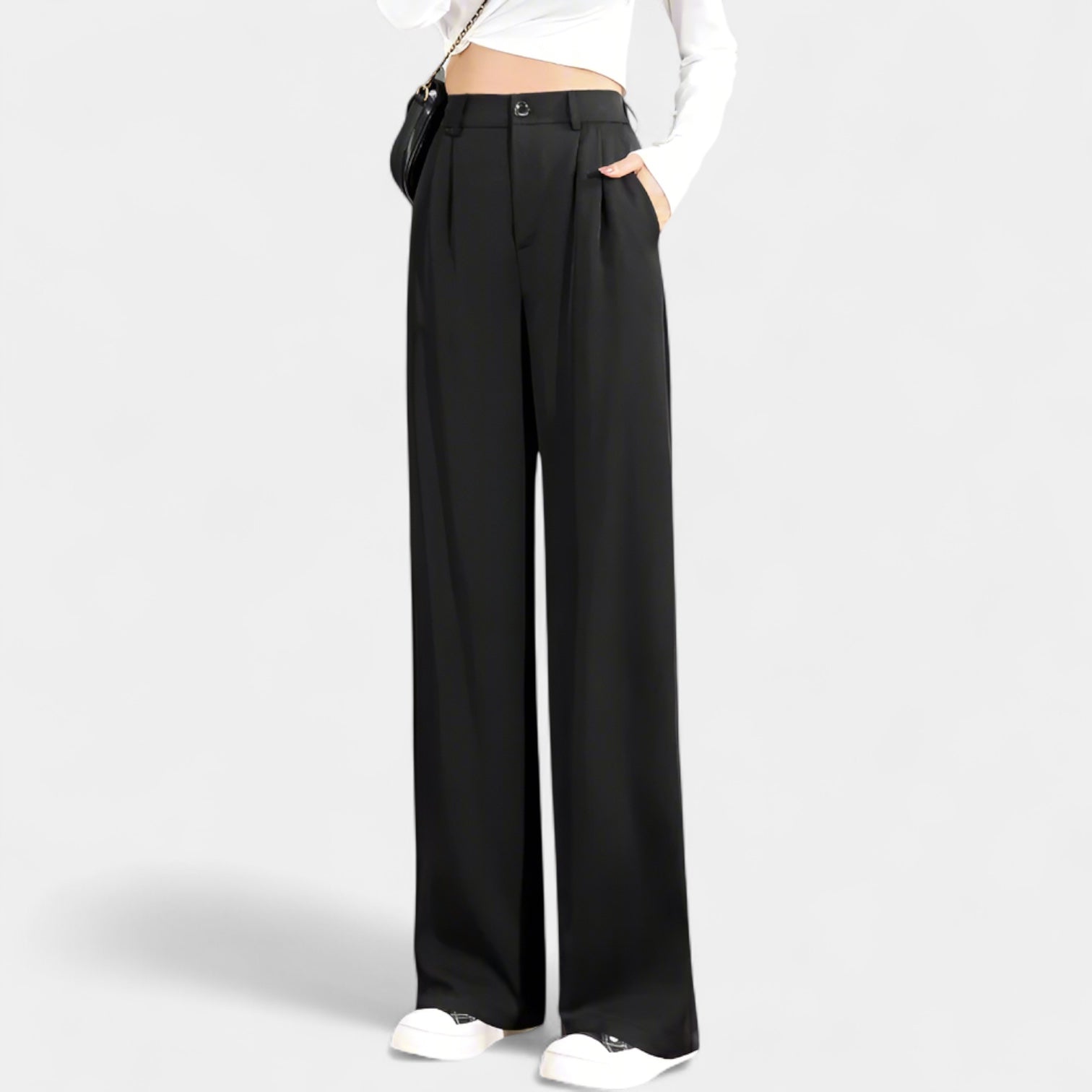 Noir | Women’s High-Waisted Wide-Leg Trousers-Pants & Trousers-Noir-Black-XS-Noir