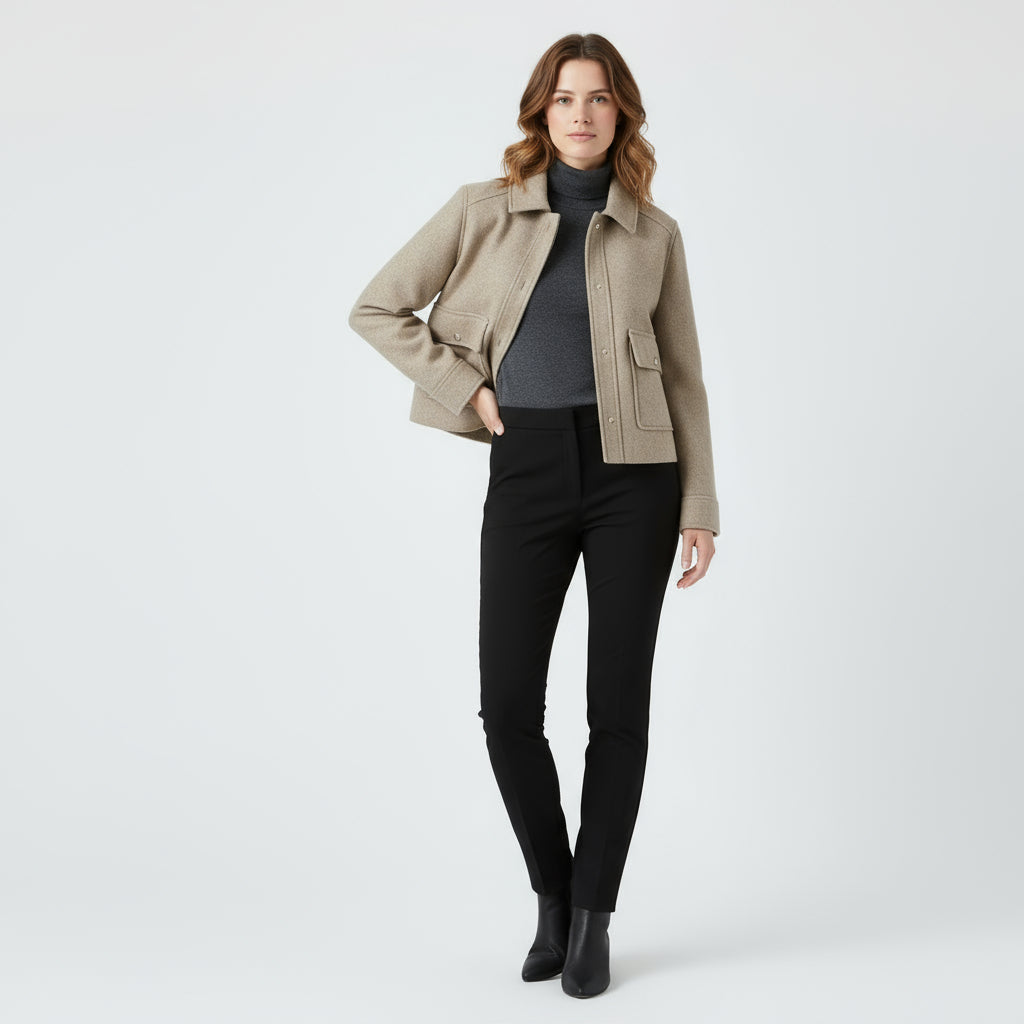 Women’s Cropped Wool-Blend Jacket