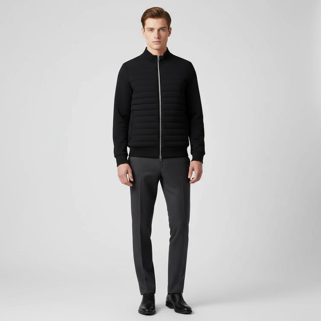 Men’s Hybrid Quilted Puffer Jacket – Lightweight Windbreaker