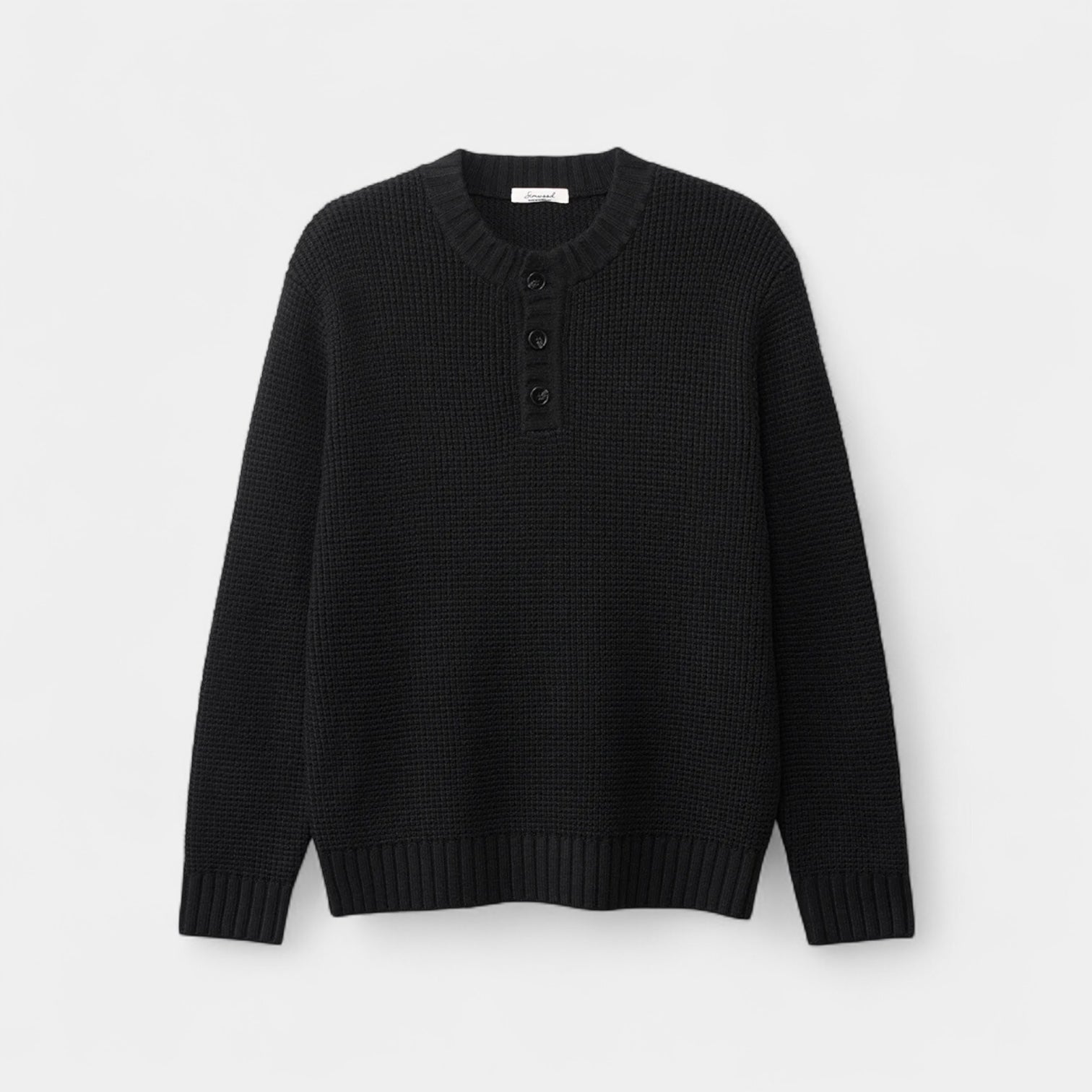 Noir | Men’s Merino Wool Henley Jumper