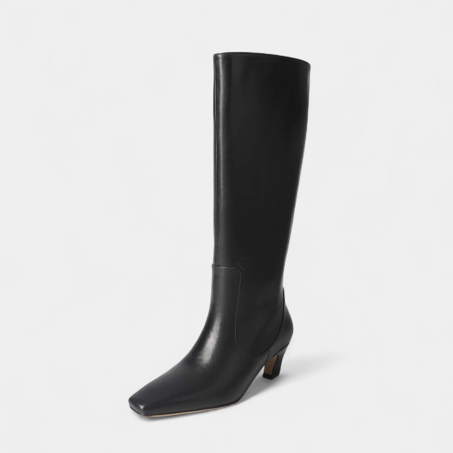 Noir | Women's Leather Knee High Boots-Noir-Black-36-Noir