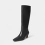 Noir | Women's Leather Knee High Boots-Noir-Black-36-Noir