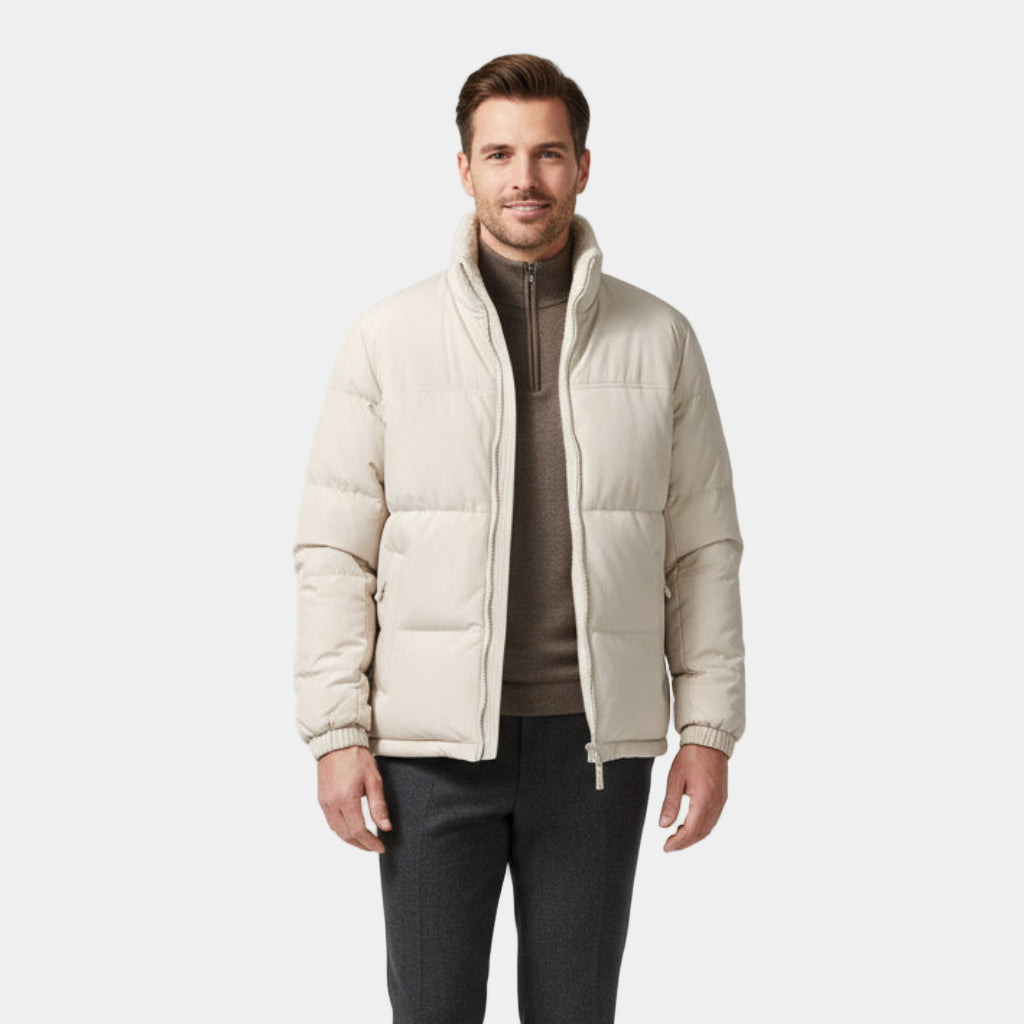Men’s Reversible Puffer Jacket – Sherpa Fleece & Padded Winter Coat