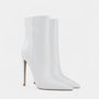 Noir | Pointed Toes Stiletto Ankle Boots-High Heel Boots-Noir-White-37-Noir