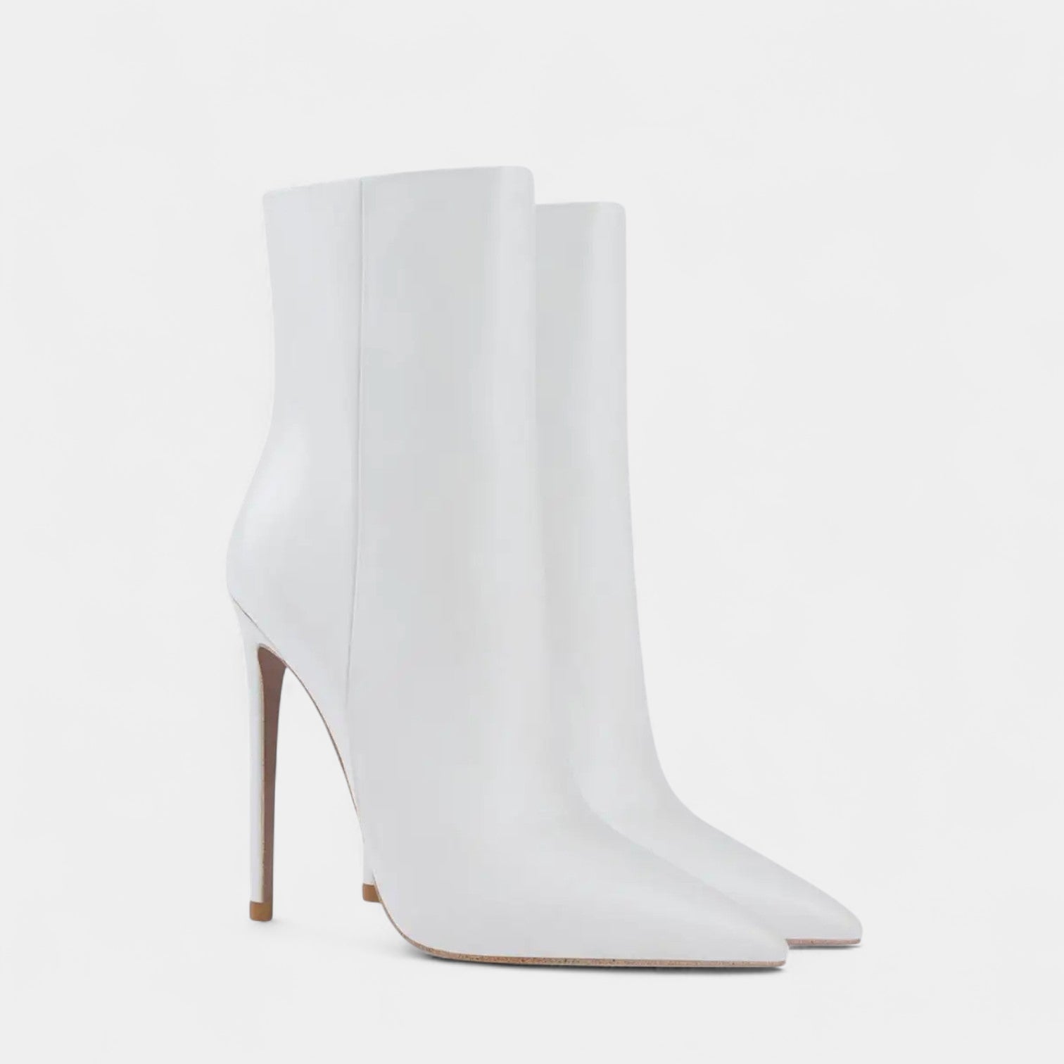 Noir | Pointed Toes Stiletto Ankle Boots-High Heel Boots-Noir-White-37-Noir