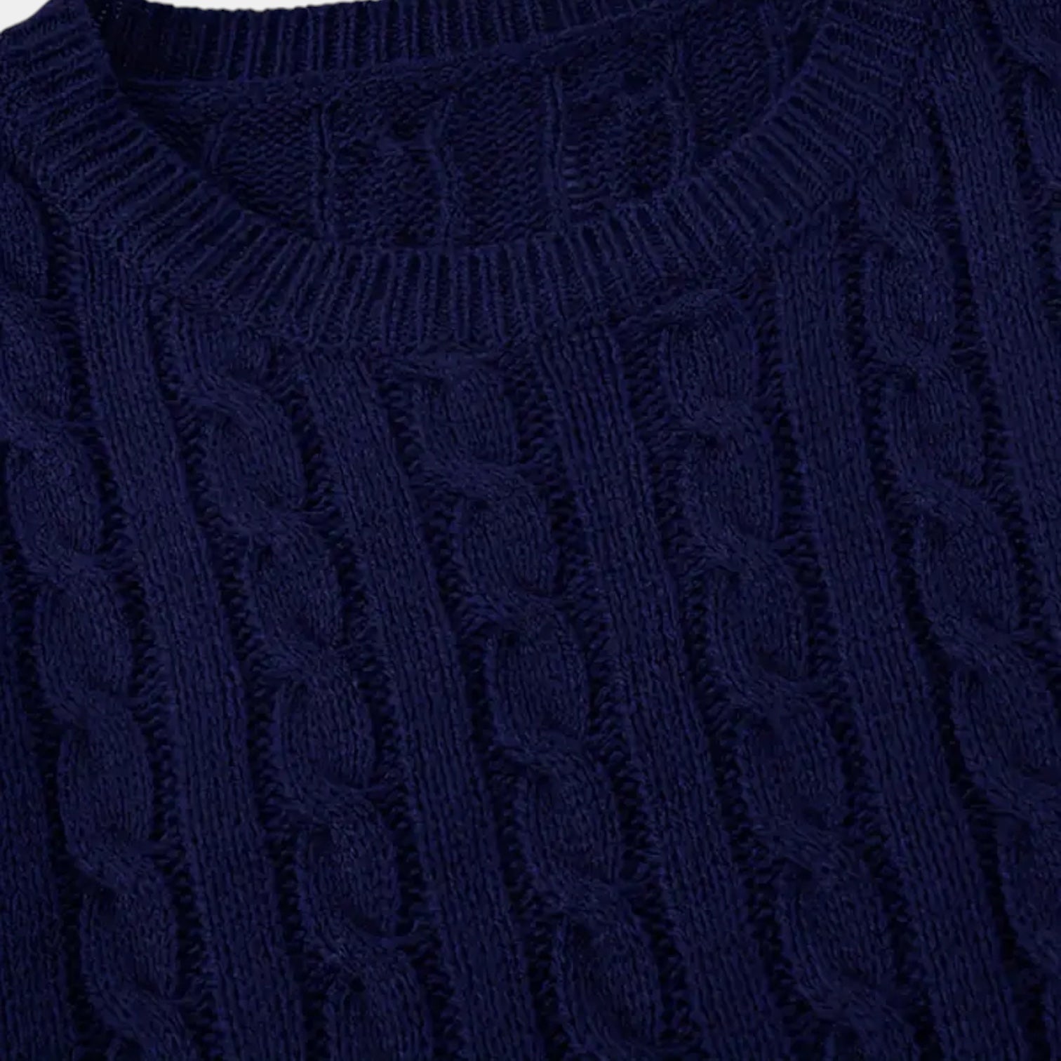 Men’s Cable-Knit Sweater – Classic Crew Neck Jumper