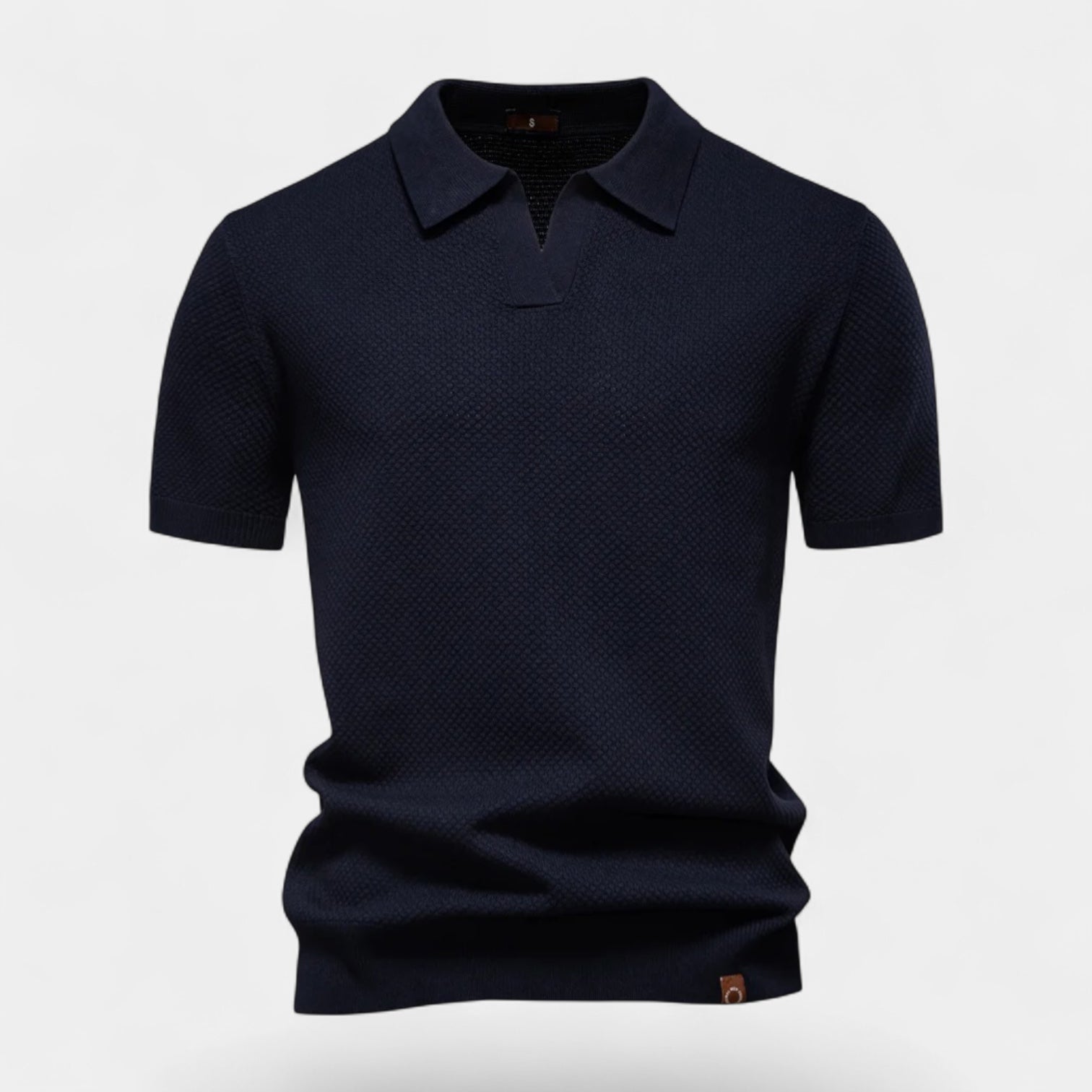 Noir | Men's Knitted Slim Piqué Polo Shirt