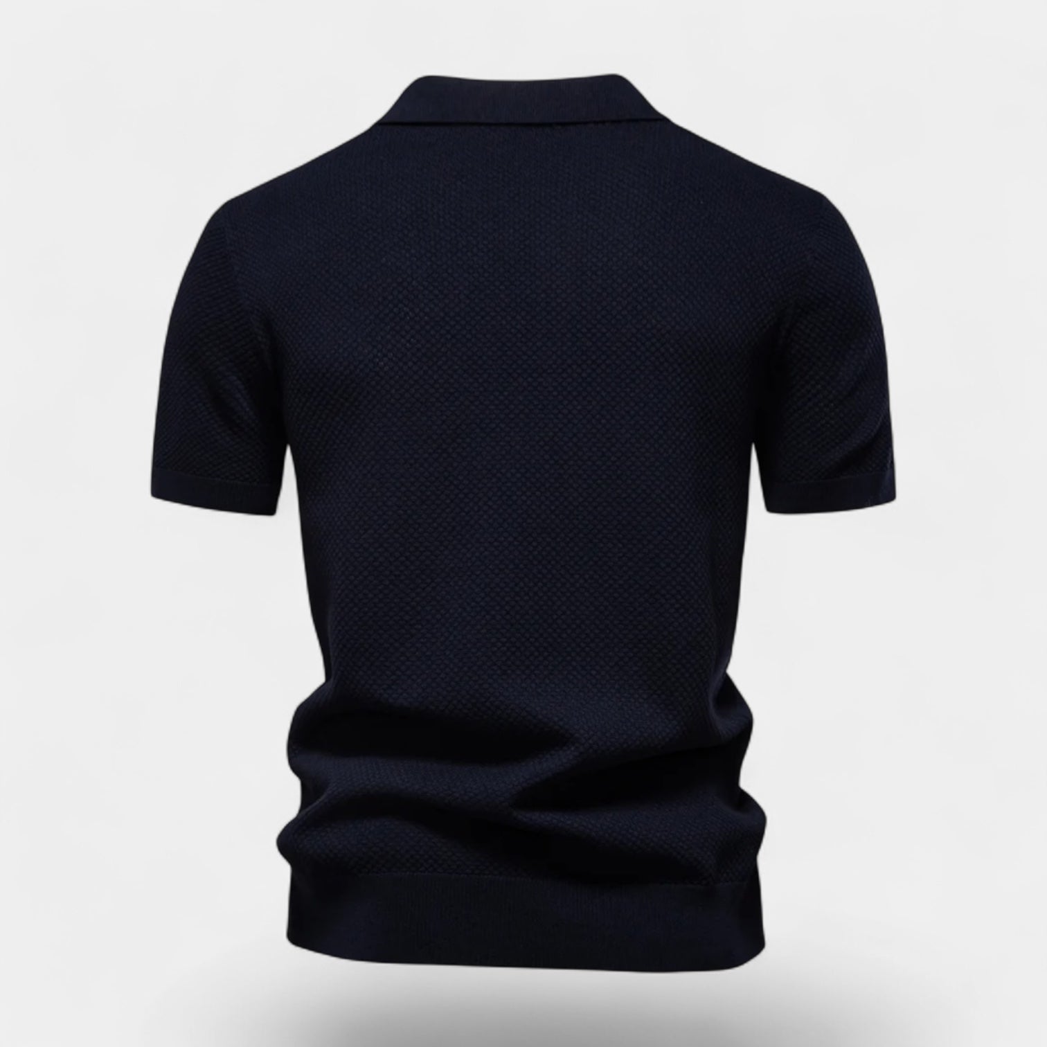 Noir | Men's Knitted Slim Piqué Polo Shirt
